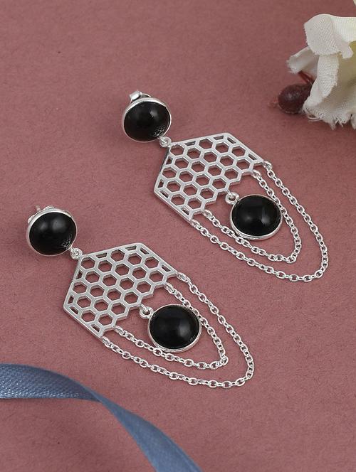 silver plated dangler earring - 19085289 -  Standard Image - 0