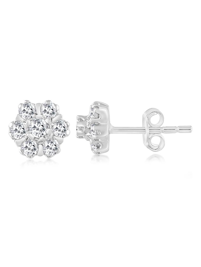 silver plated stud earring - 19085291 - Standard Image - 1