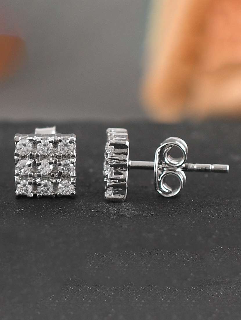 silver plated stud earring