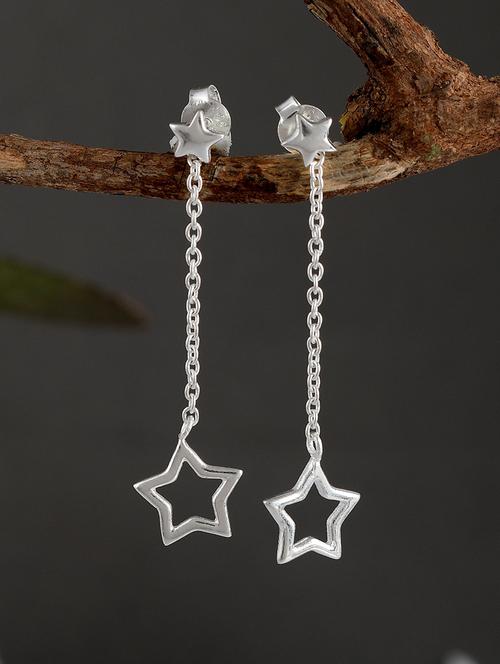 silver plated dangler earring - 19085302 - Standard Image - 0