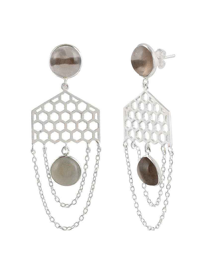 silver plated dangler earring - 19085303 - Standard Image - 1
