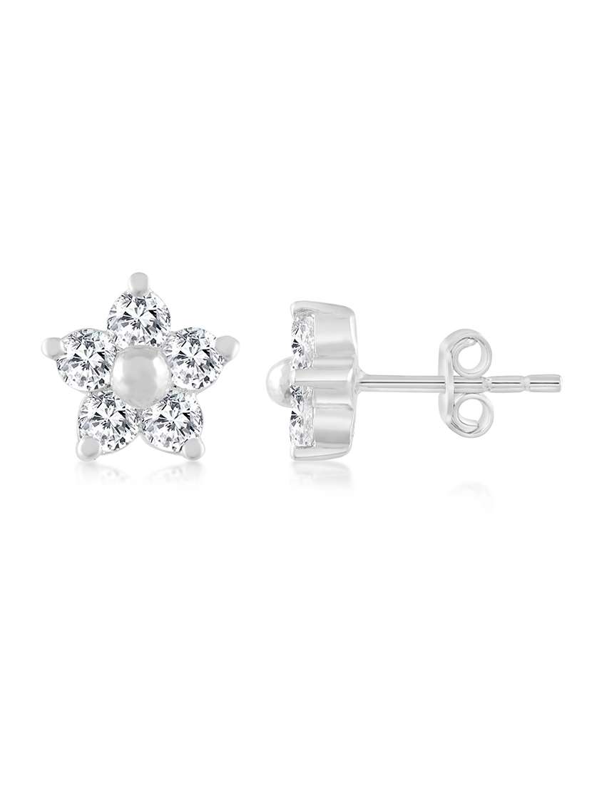 silver plated stud earring - 19085304 -  Standard Image - 1
