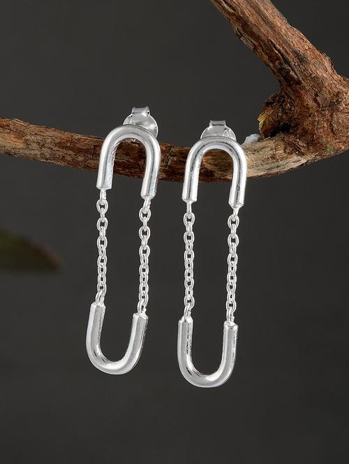 silver plated dangler earring - 19085305 - Standard Image - 0