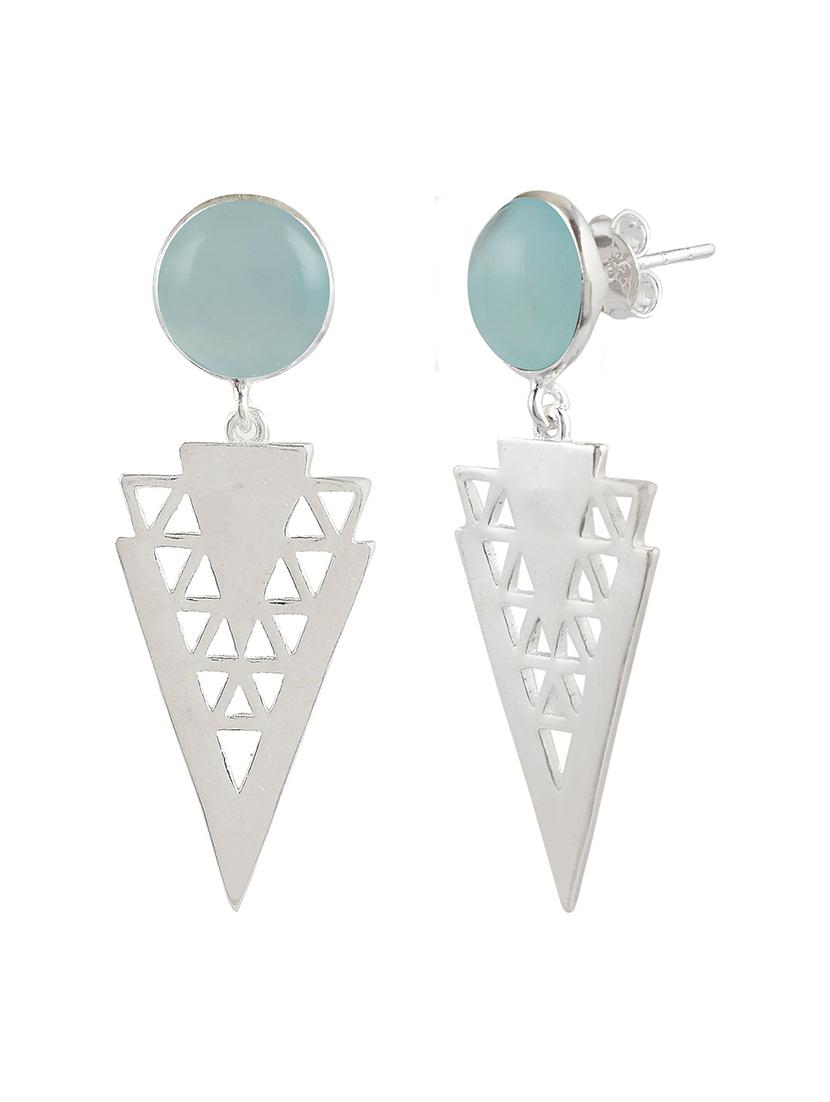 silver plated dangler earring - 19085306 - Standard Image - 1