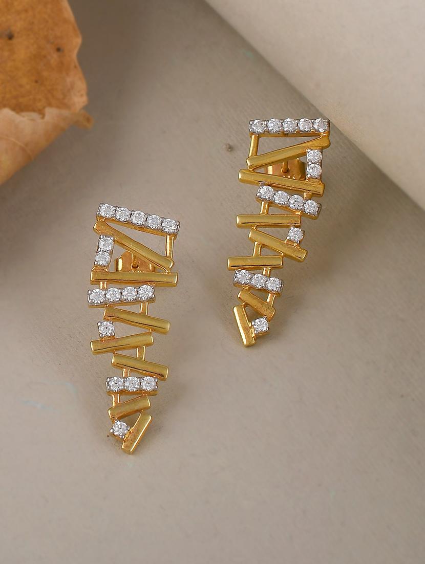 gold metal drop earring - 19085309 - Zoom Image - 0