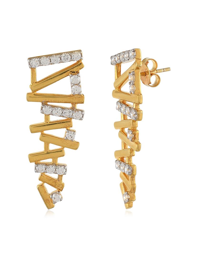 gold metal drop earring - 19085309 - Standard Image - 1