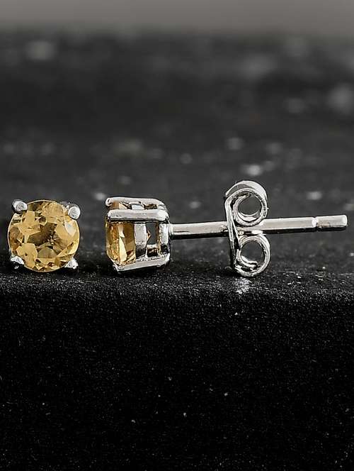 silver plated stud earring - 19085311 -  Standard Image - 0