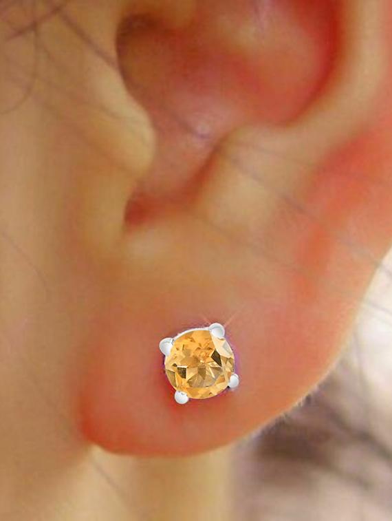 silver plated stud earring - 19085311 - Standard Image - 4