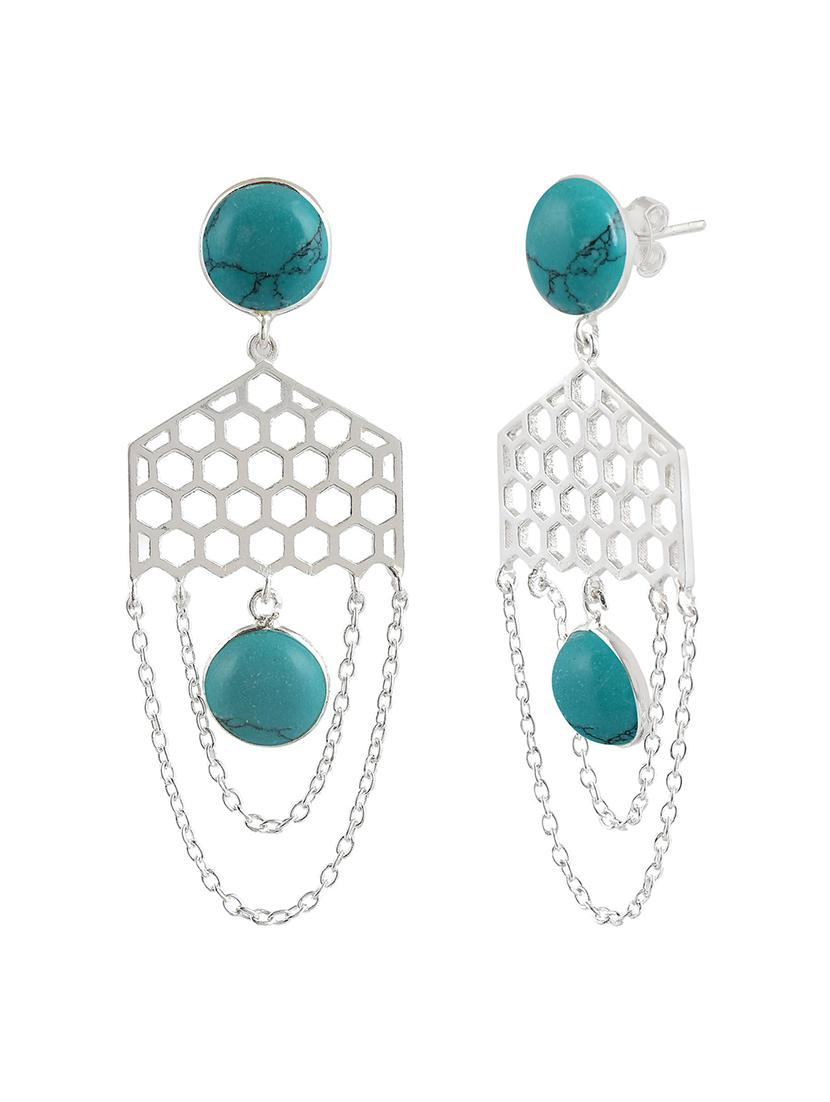 silver plated dangler earring - 19085313 - Standard Image - 1