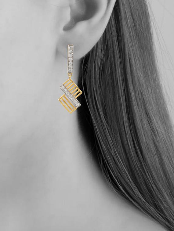 silver plated dangler earring - 19085319 - Standard Image - 4
