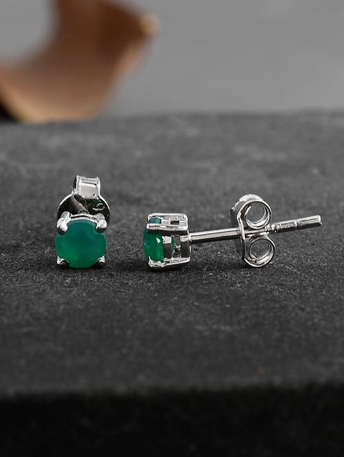 silver plated stud earring - 19085321 - Standard Image - 0
