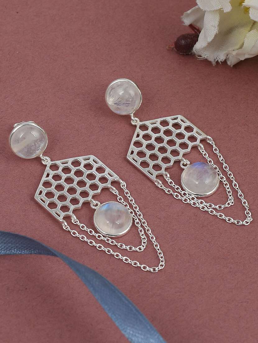 silver plated dangler earring