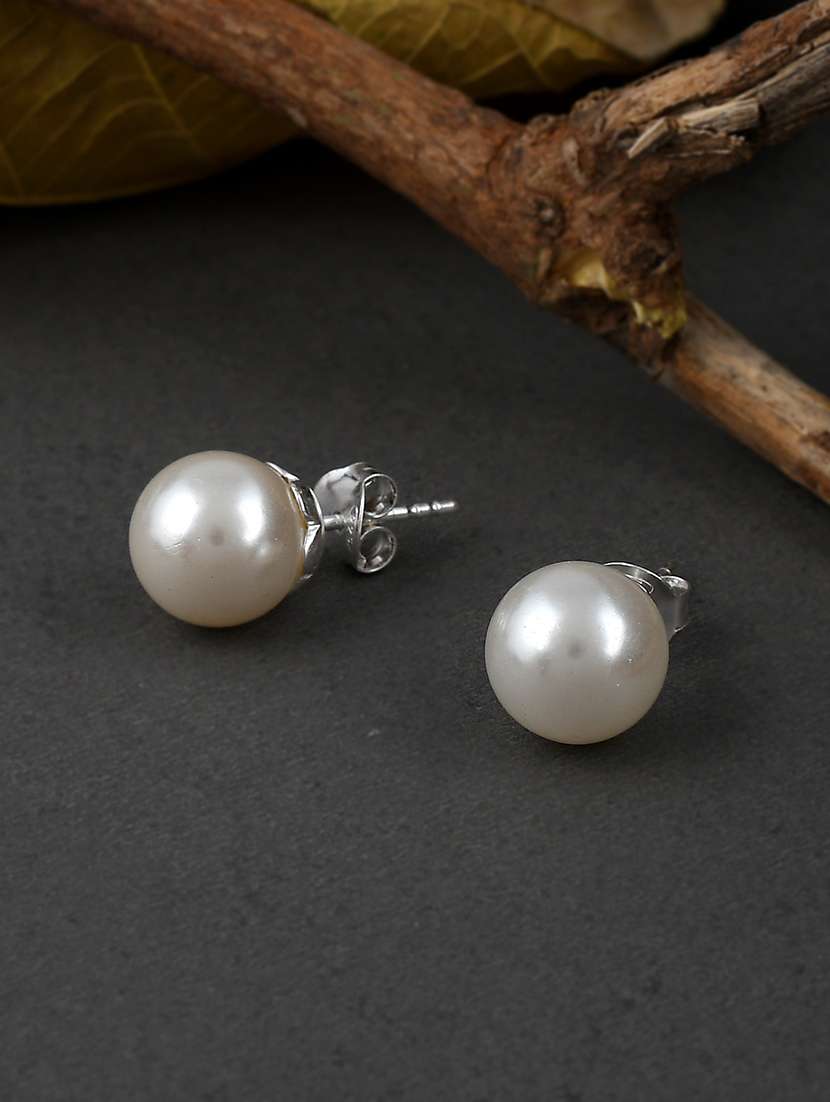 silver plated stud earring