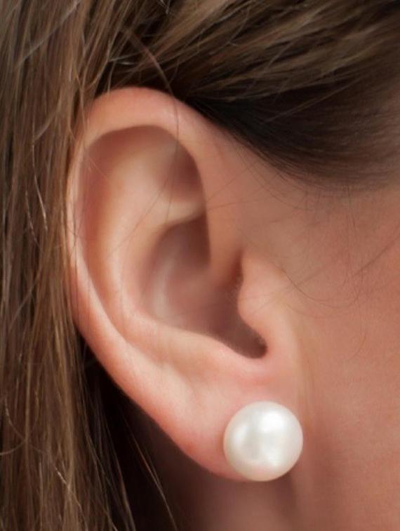 silver plated stud earring - 19085326 - Standard Image - 4