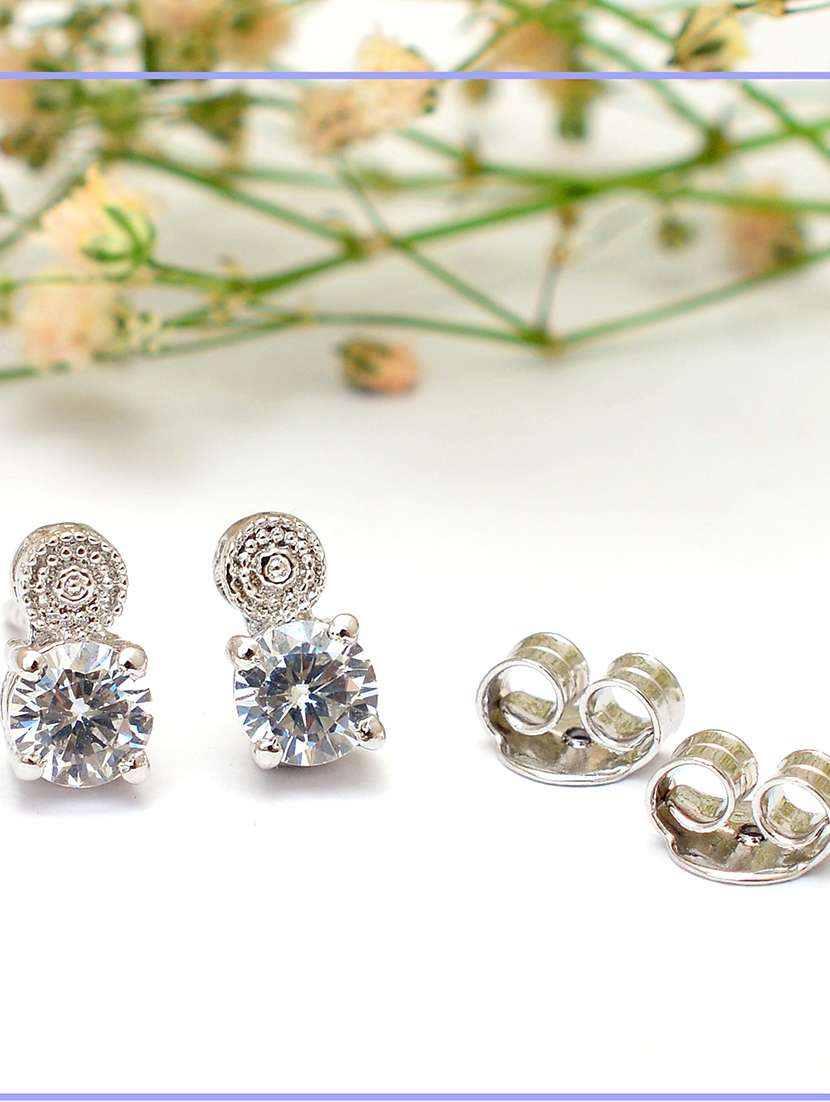 silver plated stud earring