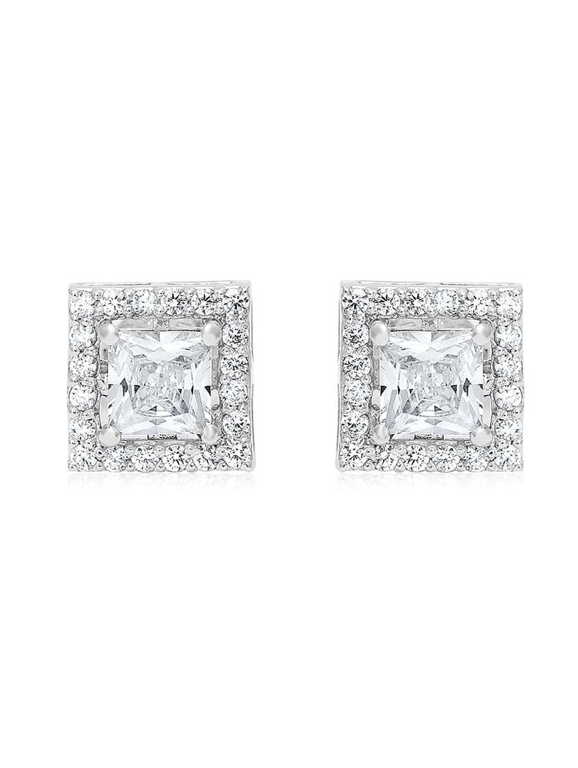 silver plated stud earring - 19085340 -  Standard Image - 1