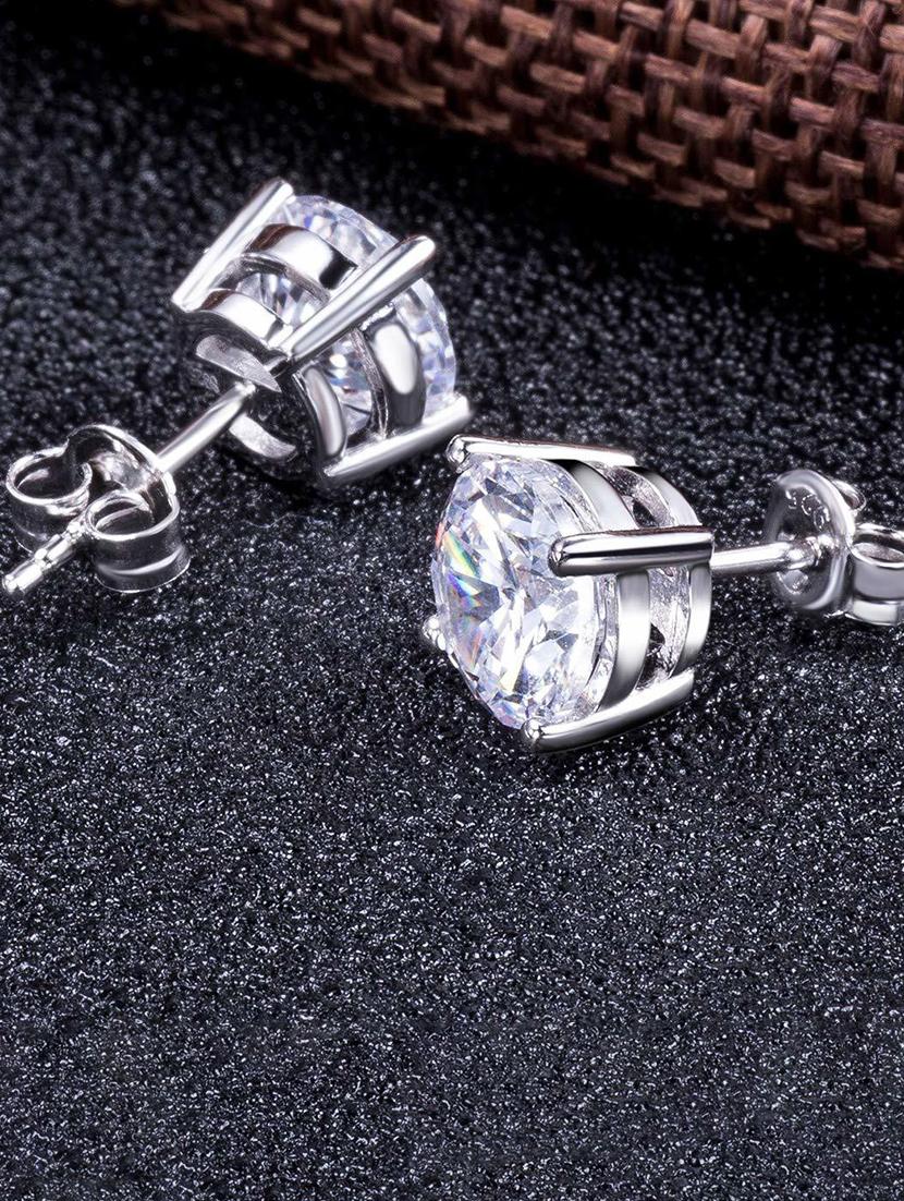 silver plated stud earring - 19085341 - Zoom Image - 0