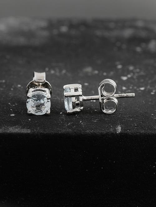 silver plated stud earring - 19085342 - Standard Image - 0