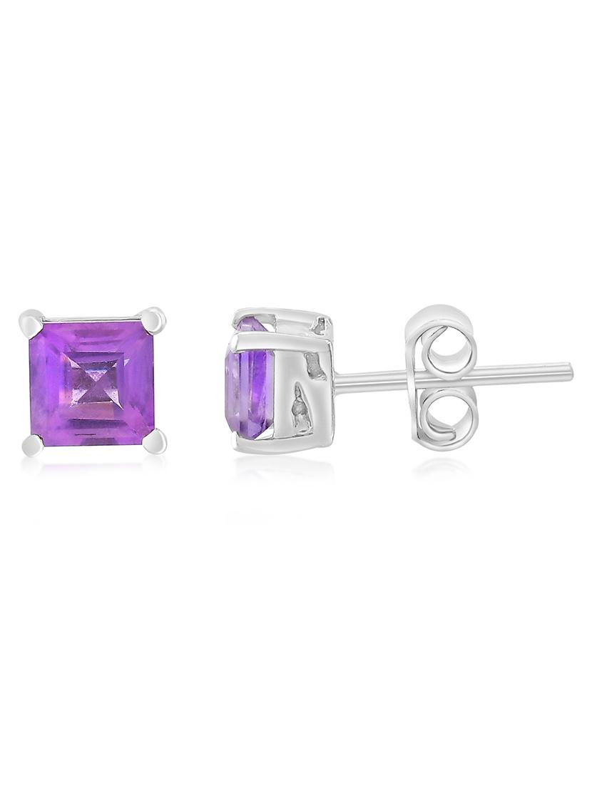 silver plated stud earring - 19085344 - Standard Image - 1