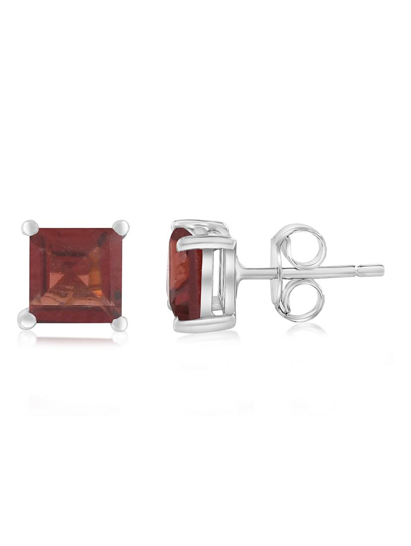 silver plated stud earring - 19085345 - Standard Image - 1