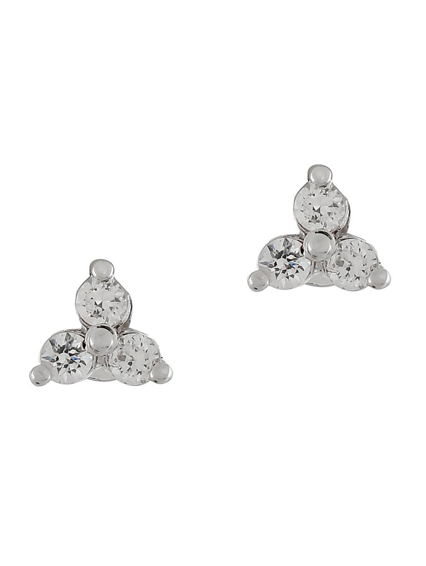 silver plated stud earring - 19085354 - Standard Image - 1