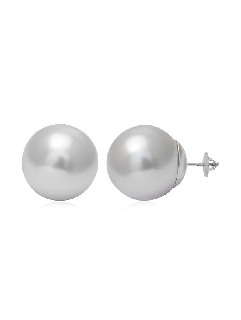 silver plated stud earring - 19085359 - Standard Image - 1