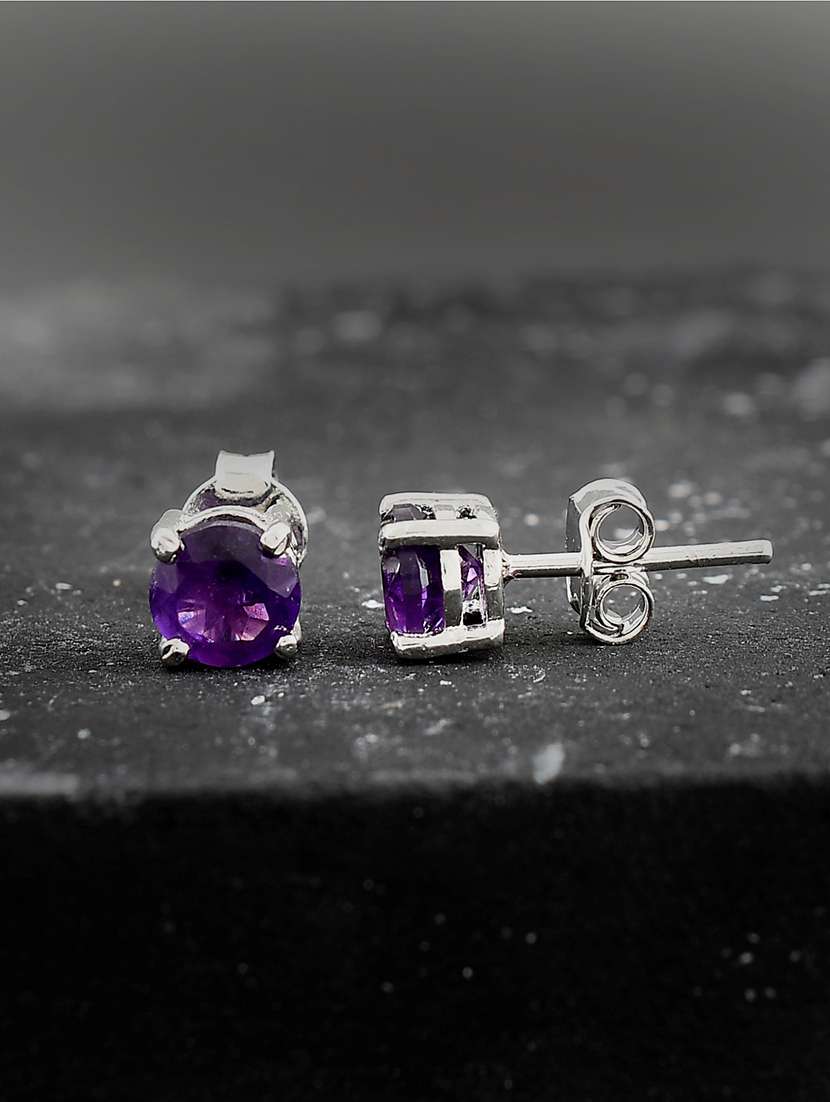 silver plated stud earring