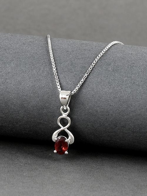 silver plated stone embellished pendant - 19085373 -  Standard Image - 0