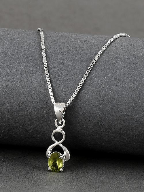 silver plated stone embellished pendant - 19085376 - Standard Image - 0