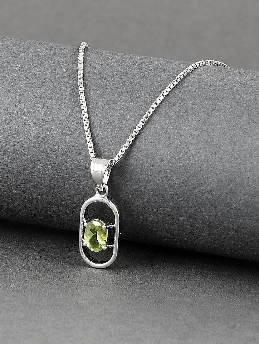 silver plated stone embellished pendant - 19085377 -  Zoom Image - 0