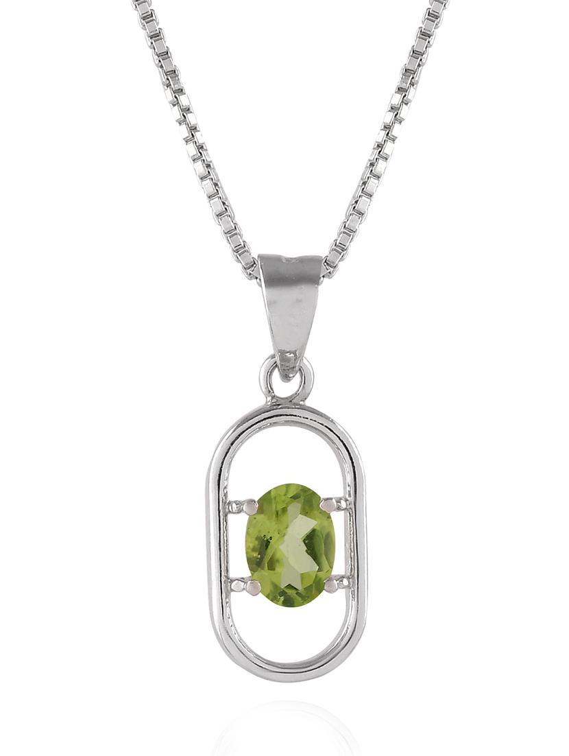 silver plated stone embellished pendant - 19085377 -  Standard Image - 1