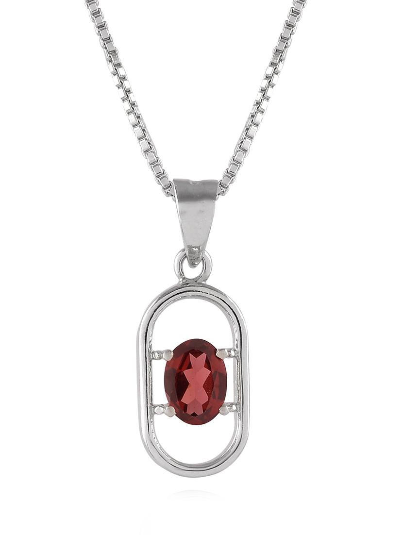 silver plated stone embellished pendant - 19085380 - Standard Image - 1