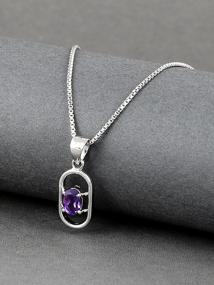 silver plated stone embellished pendant - 19085384 - Zoom Image - 0