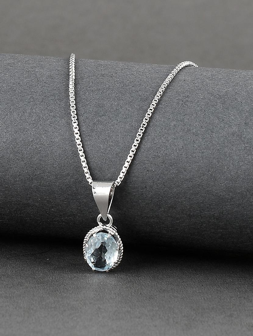 silver plated stone embellished pendant - 19085385 - Zoom Image - 0
