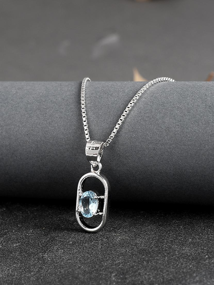 silver plated stone embellished pendant - 19085386 - Zoom Image - 0