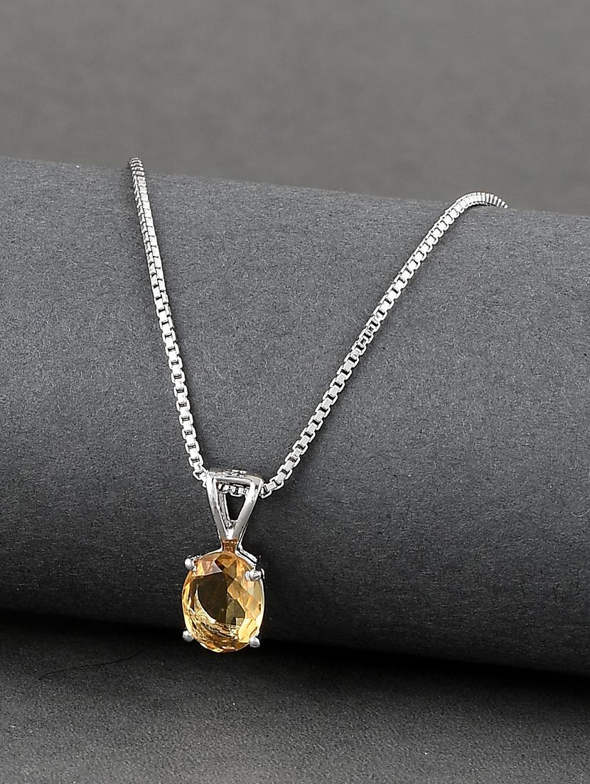 silver plated stone embellished pendant - 19085390 -  Zoom Image - 0