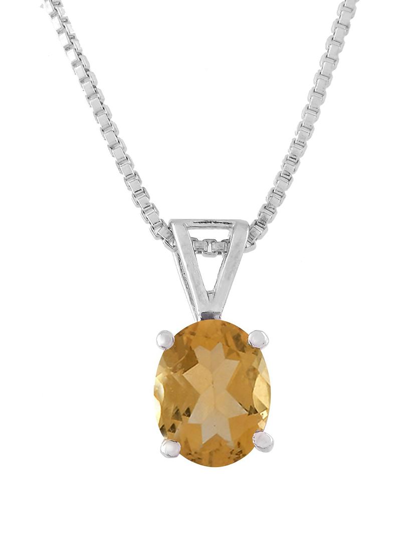 silver plated stone embellished pendant - 19085390 -  Standard Image - 1