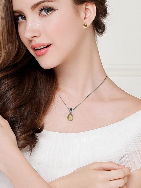 silver plated stone embellished pendant - 19085390 - Standard Image - 4