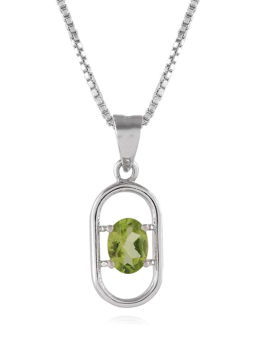silver plated stone embellished pendant - 19085404 -  Standard Image - 1