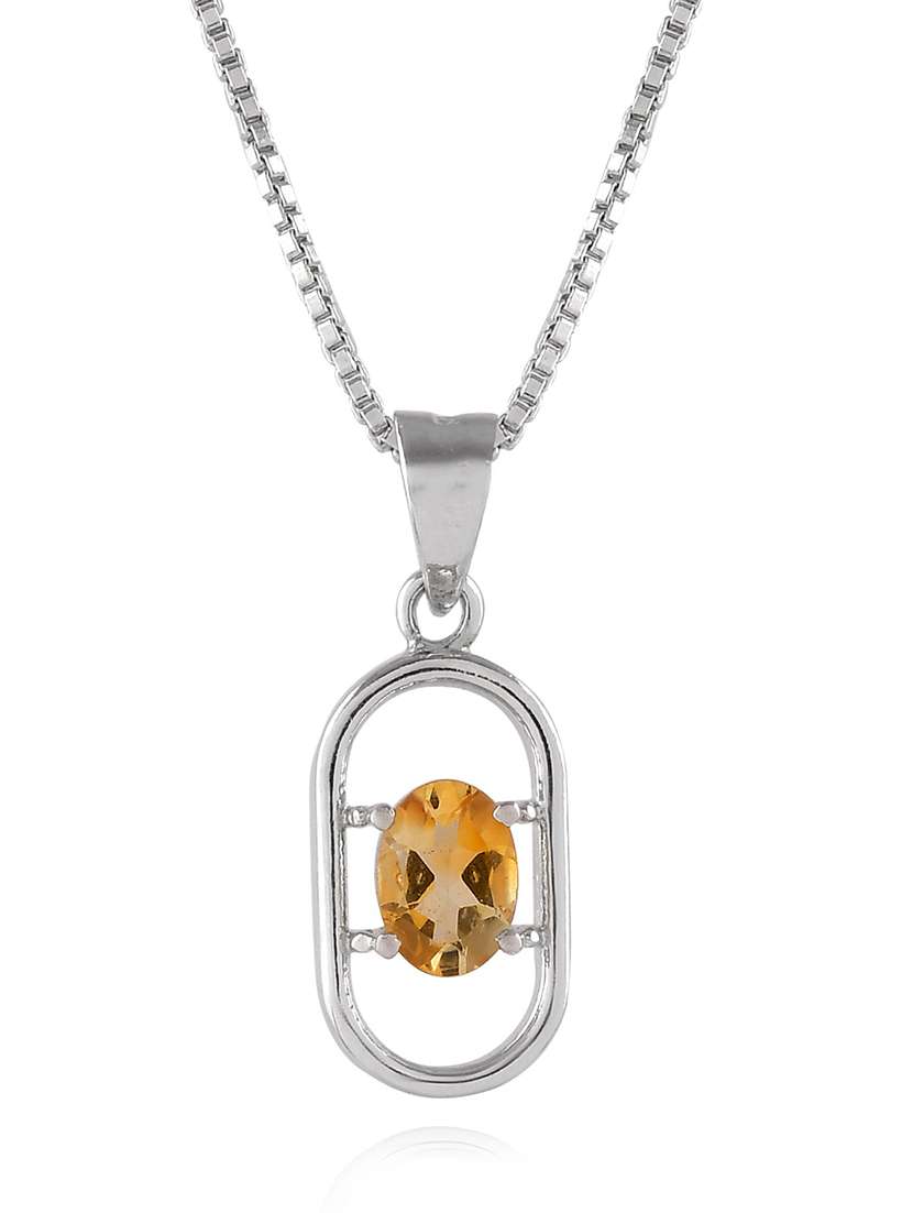 silver plated stone embellished pendant - 19085405 -  Standard Image - 1