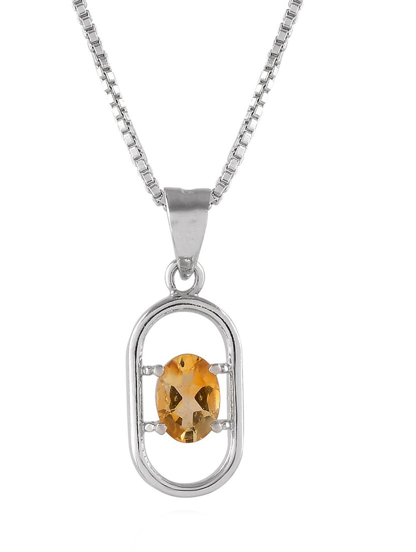 silver plated stone embellished pendant - 19085415 - Standard Image - 1