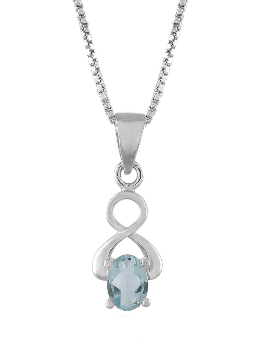 silver plated stone embellished pendant - 19085417 -  Standard Image - 1