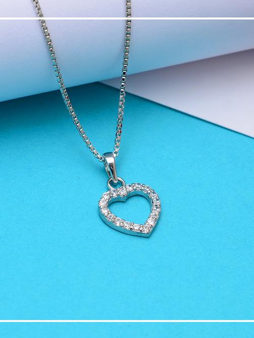 silver plated stone embellished pendant - 19085421 - Standard Image - 0