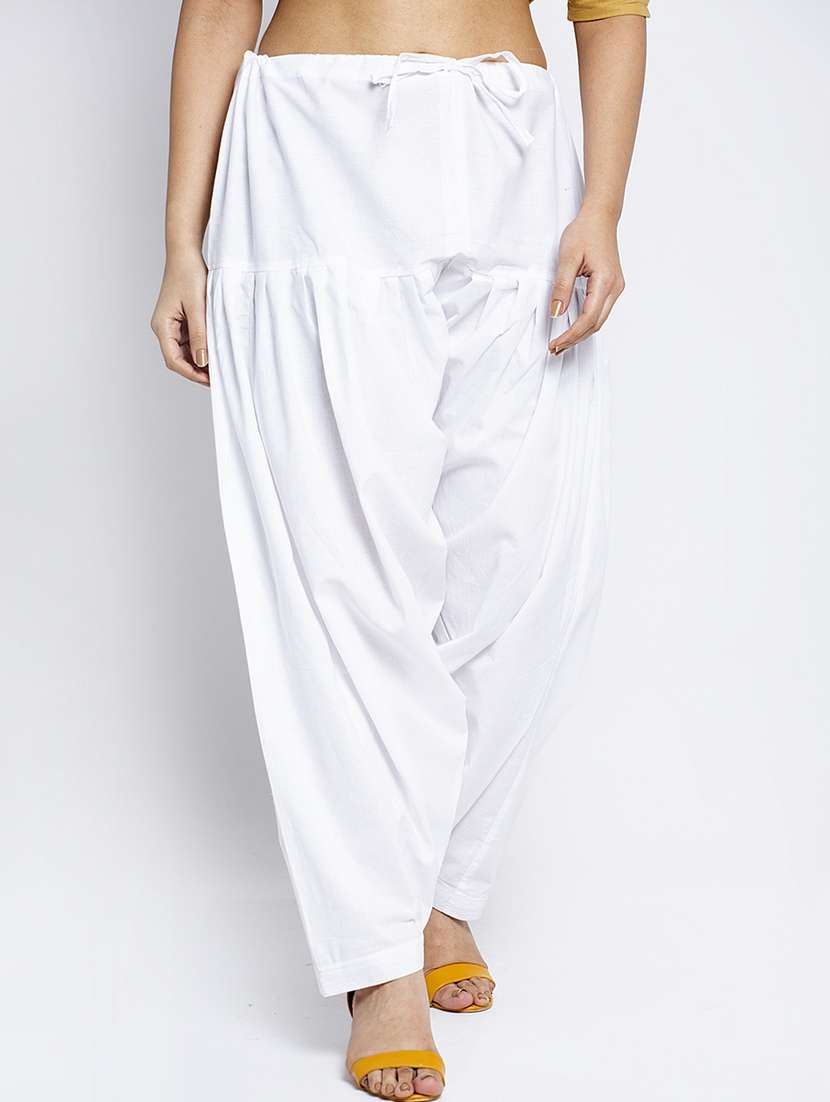 white solid patiyala salwar - 19085746 -  Zoom Image - 0