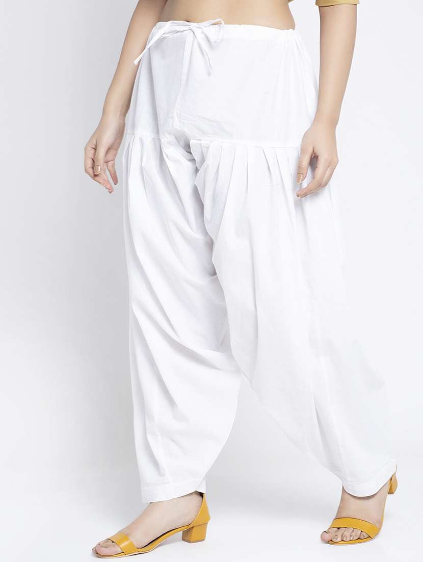 white solid patiyala salwar - 19085746 - Standard Image - 1