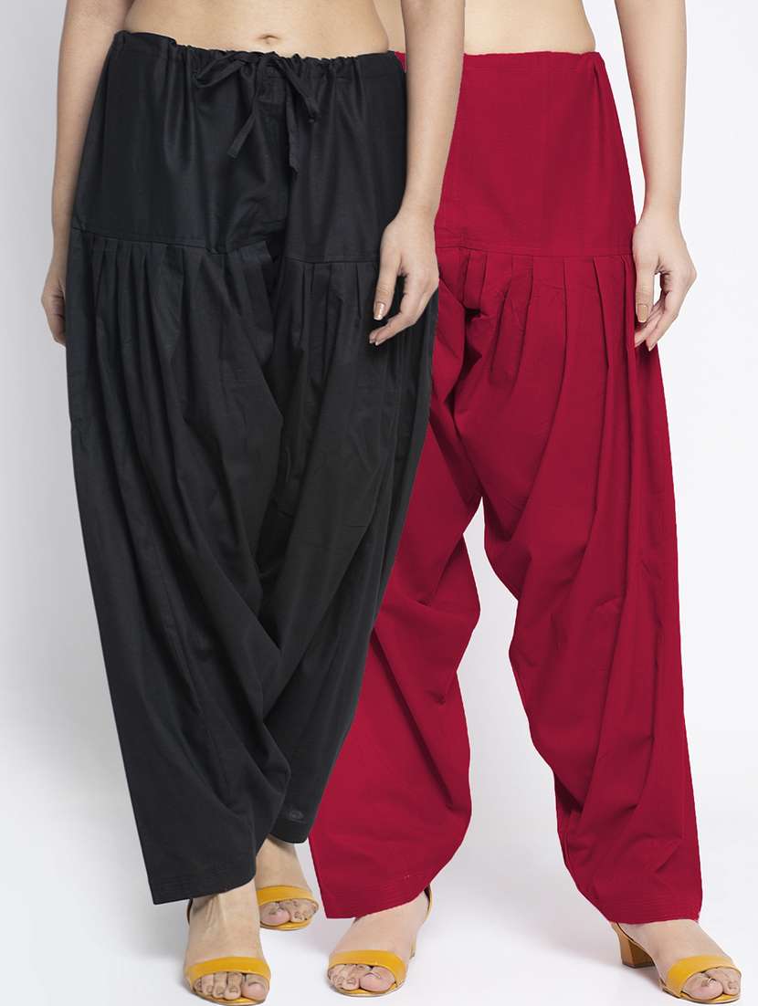 pack of 2 mid rise solid salwar - 19085775 - Zoom Image - 0
