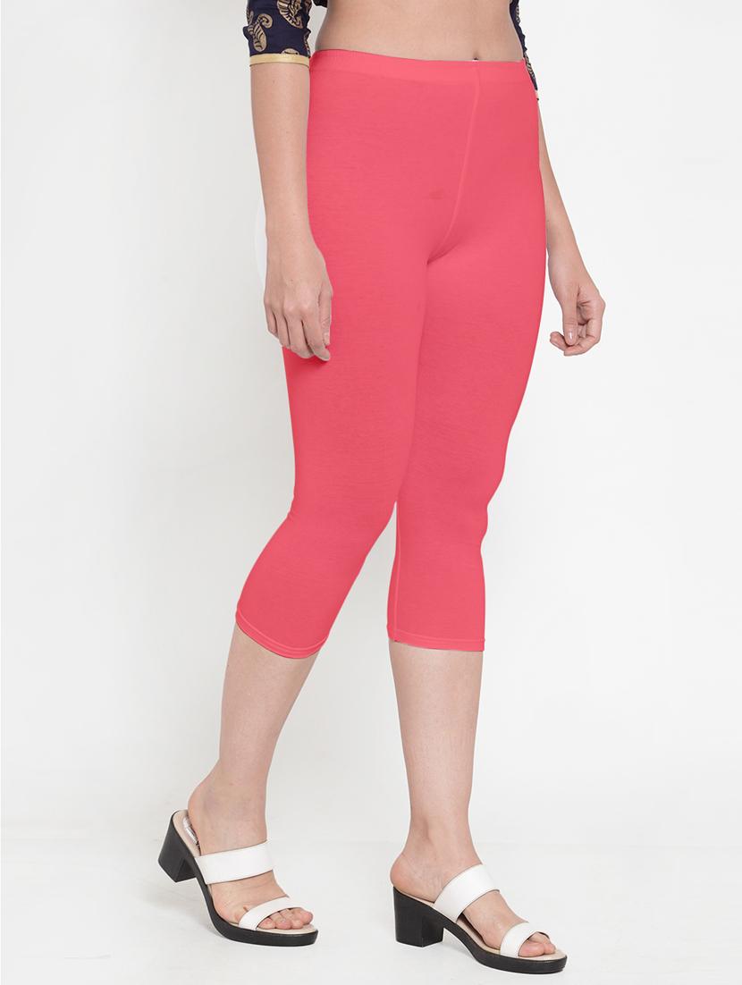 mid rise solid capri leggings - 19085956 - Standard Image - 1