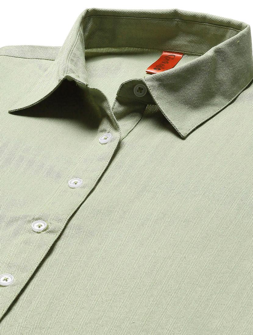 green viscose regular shirt - 19086591 - Standard Image - 4