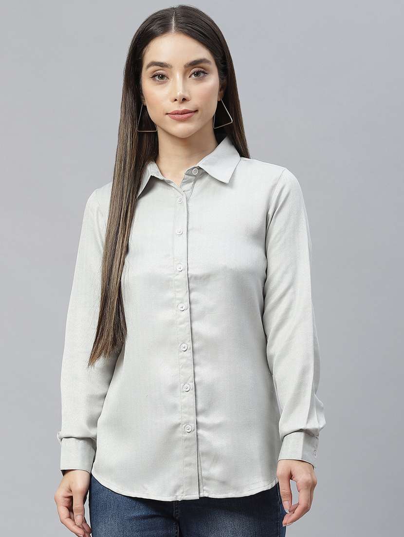 grey viscose regular shirt - 19086593 -  Zoom Image - 0