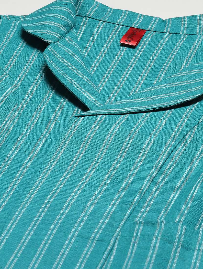 women lapel neck striped regular jacket - 19086598 -  Standard Image - 4